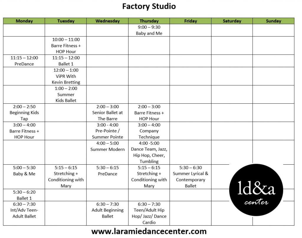 Summer Schedule LARAMIE DANCE CENTER summer-schedule-laramie-dance-center
